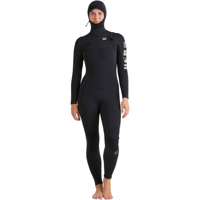 2024 Billabong Womens Synergy Natural 5/4mm Hooded Chest Zip Wetsuit ABJW100217 - Night Fall